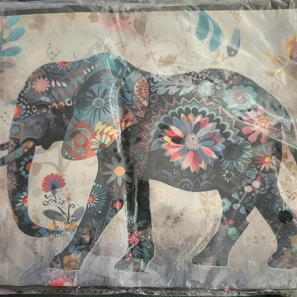 Boho Colorful Elephant Canvas Cosmetic / Pouch